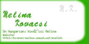 melina kovacsi business card